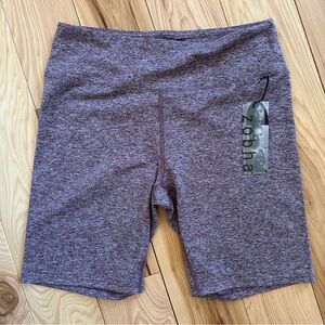 NWT Zobha Women's Heathered Purple “Heather Fig” Bike Shorts Size XL